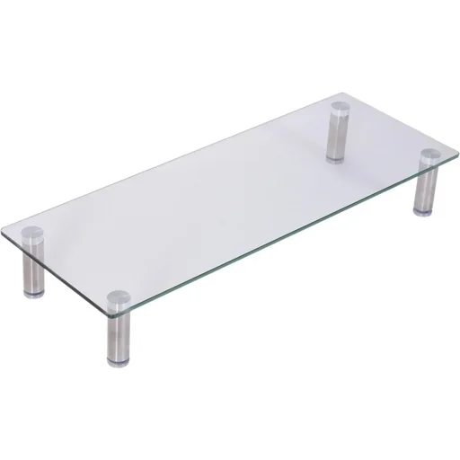 "Monitorständer Bildschirmständer Monitorhalter höhenverstellbar Glas Metall 56 x 21 x 9 11 cm image"