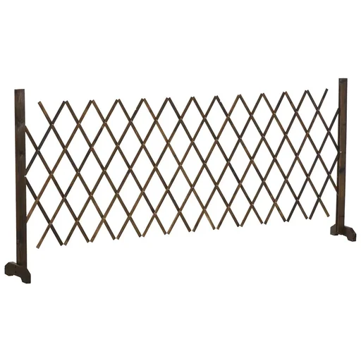 "Scherengitter Absperrgitter Scherensperre ausziehbar 37-225 cm Garten flexibel praktisch Holz Verkohlt 225 x 30 x 106 cm image"