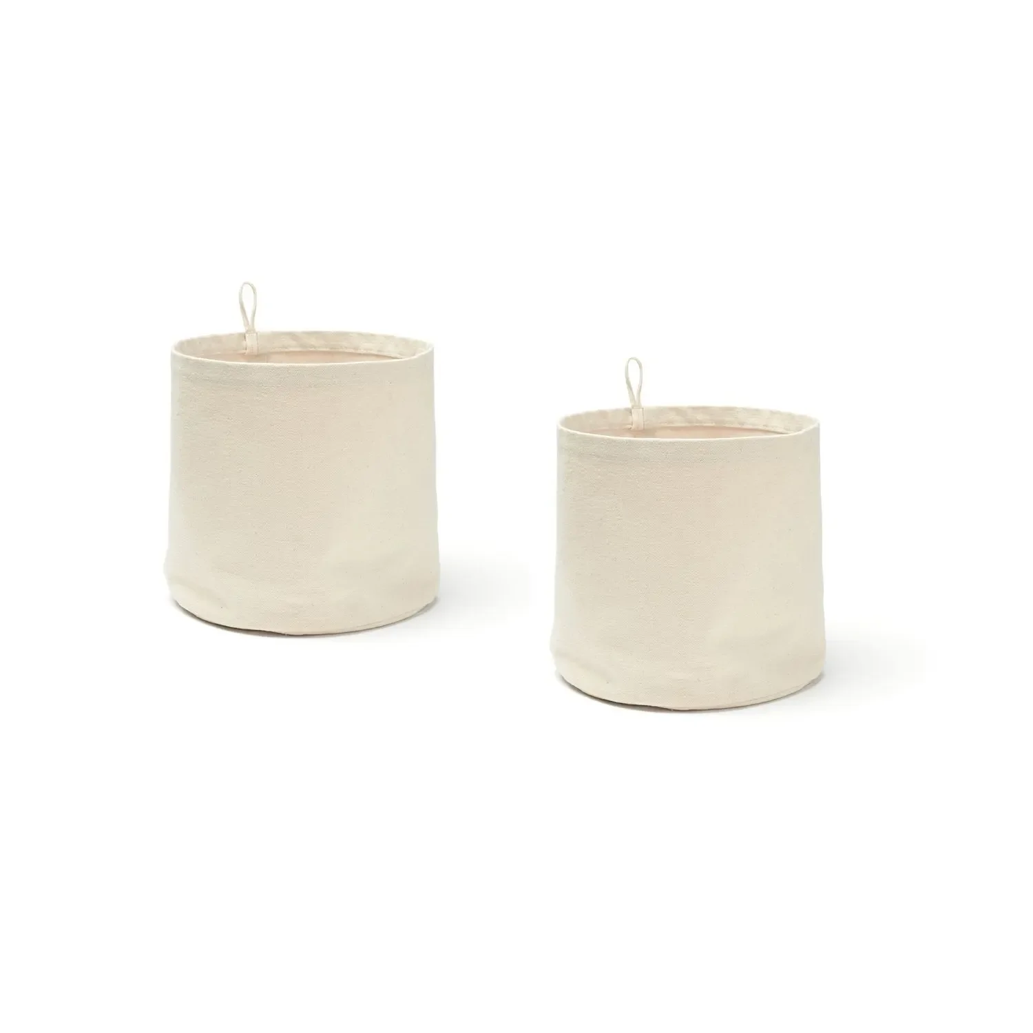 "Kids Concept Aufbewahrungsboxen rund aus Stoff, hellbeige image"