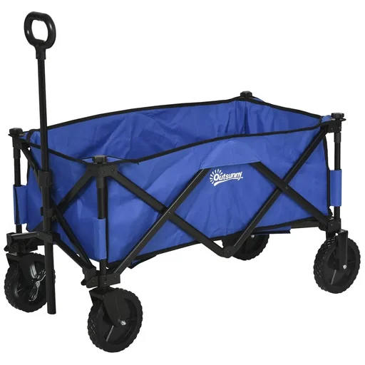 "Bollerwagen, Faltbarer Handwagen, 360° Gartenwagen, Transportwagen, Strandwagen, Stahlrahmen, Oxford, 107 x 51 x 91,5 cm image"