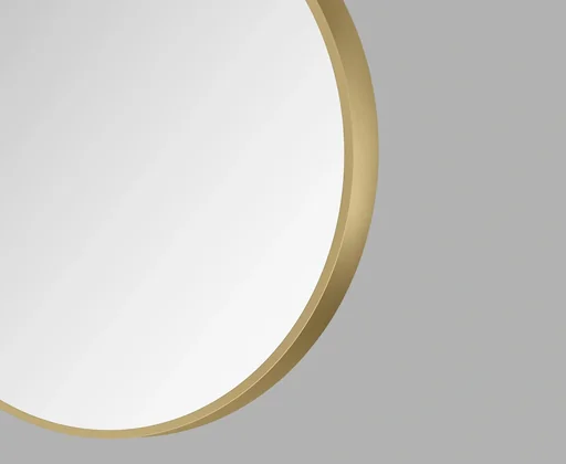 "Dekorativer runder Wandspiegel in gold matt Ø 50 cm - hochwertiger robuster Aluminiumrahmen image"