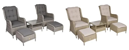 "Sessel-Set VALENCIA, 5-teilig, Stahl / Kunststoffgeflecht / Polyester, anisbraun image"