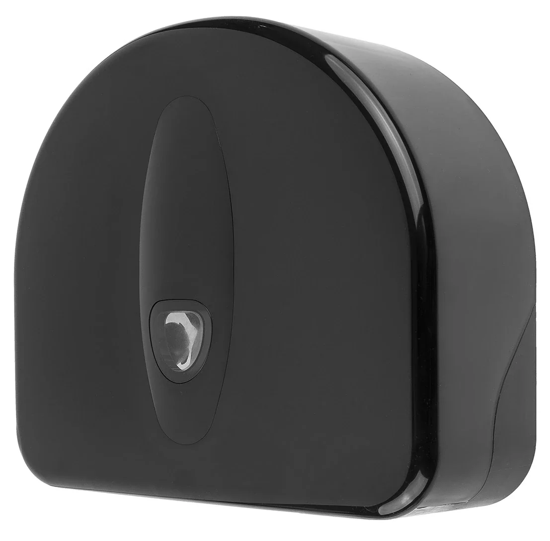 "Toilettenpapierhalter, Klopapierhalter, Toilettenpapierspender - PQB20MiniSRJ, Großrollenspender mini, Restrolle Funktion, Kunststoff, schwarz image"