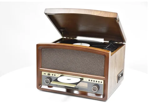 "Retro HiFi-System mit Radio , Platten-, CD-, Kassettenspieler und Encoding image"