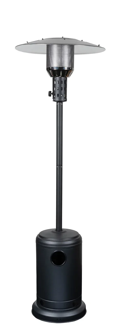 "Gasheizstrahler, Terrassenstrahler gas, Heizpilz gas - Modell THG 10000-DE, mit Schutzgitter, Metall, Schwarz image"