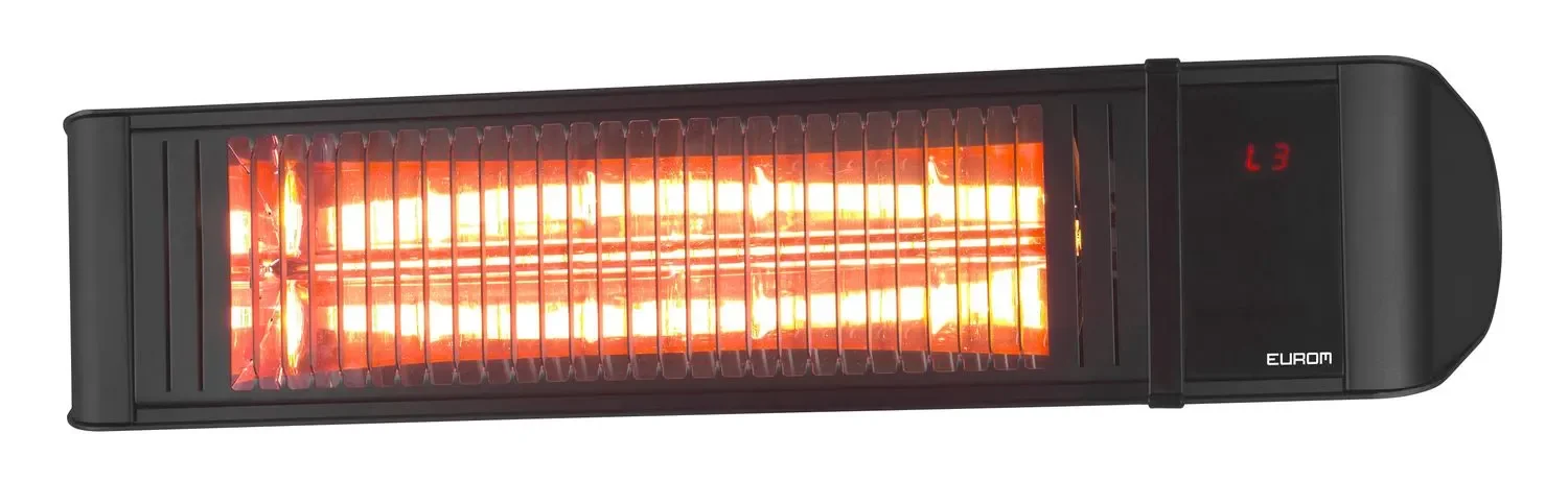 "Heizstrahler, Terrassenheizstrahler, Wärmestrahler terrasse - Modell Golden 2000 Amber Foc, mit Schutzgitter, Aluminium, Schwarz image"