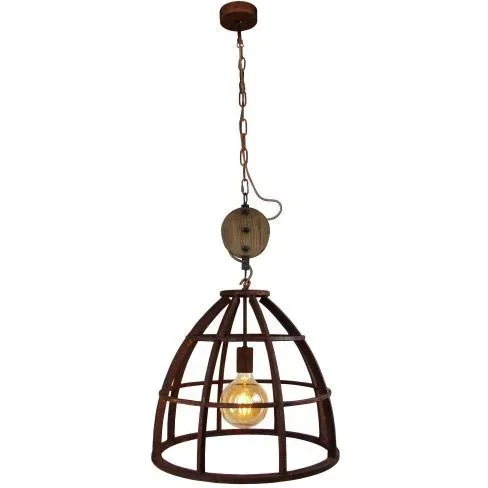 "Hängelampe Matrix XL oxidationbrun Holz einstellbar 60W Ø 48m image"