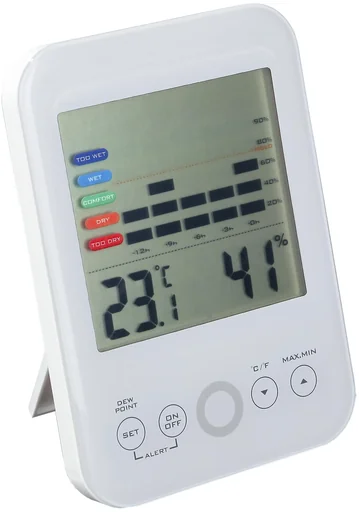 "2 in1 Digitales Hygro- und Thermometer mit Schimmelalarm, Weiß image"