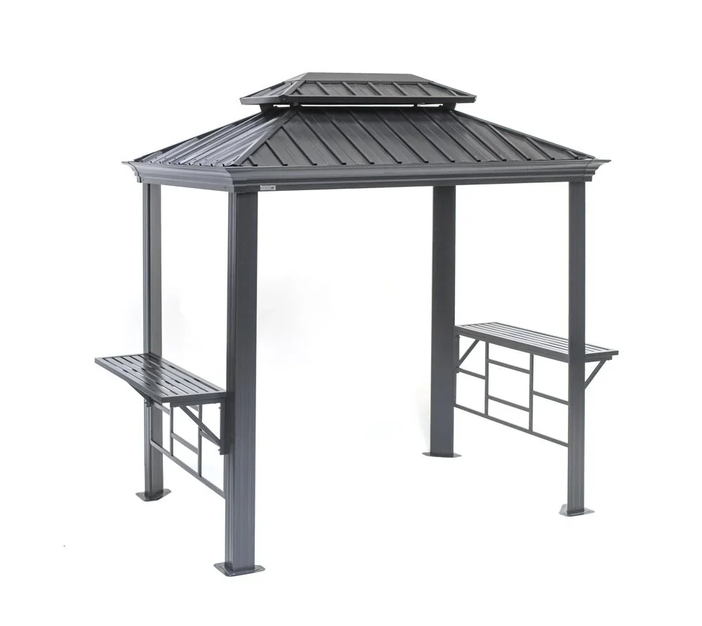 "Sojag BBQ-Pavillon Messina 68 292×179×262 cm Anthrazit – Grillpavillon mit 2 Ablagen & Stahldach image"