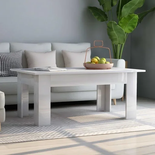 "Couchtisch 100x60x42 cm Hochglanz-Spanplatte weiß image"