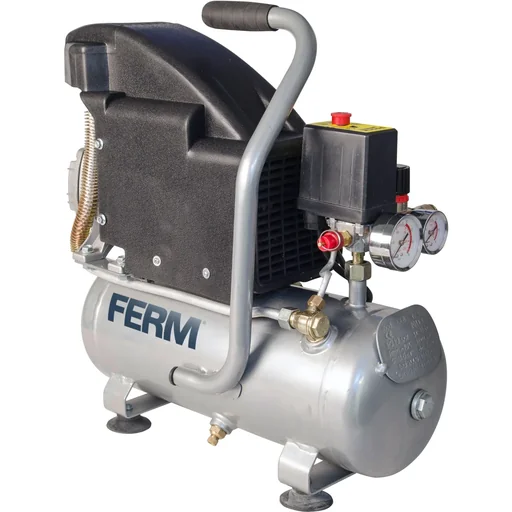 "CRM1044 Kompressor - 750W - 1.1 PS - 8 Liter - Max. 8 bar - Inkl. 1/4 Inch universale Abkürzung und 2 Manometern image"