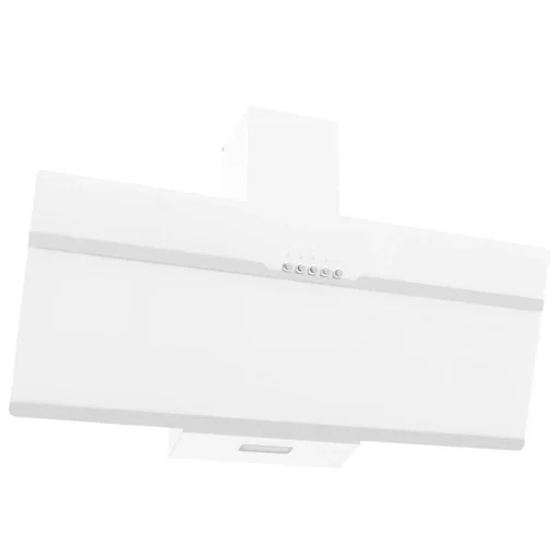 "Wandhaube 90 cm aus Edelstahl und gehärtetem Glas weiß image"