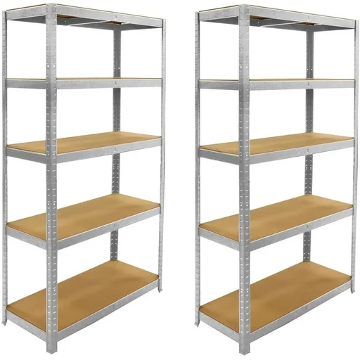 "2 Stück Metall-Lagerregal / Regaleinheit mit 5 Fachböden - 875kg Kapazität - (BxTxH) 90x40x180cm - 175kg pro Fachboden image"