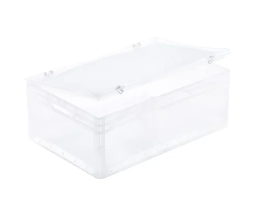 "Euro-Norm Scharnierdeckel, 600 x 400 mm, transparent mit Scharnierelementen image"