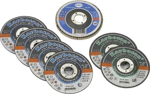 "Trennscheiben und Lamellenschleifer Satz 7 tlg. - 230 mm Durchmesser image"