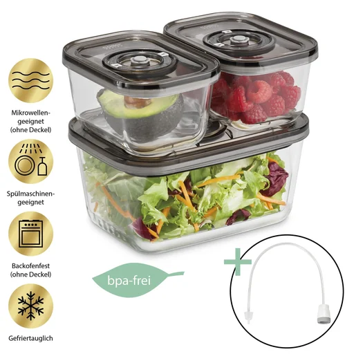 "Vakuum-Frischebehälter, 3er Set - 1 x 1500 ml und 2 x 500 ml image"