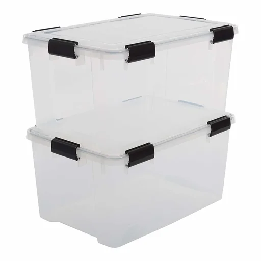 "Wasserdichte Aufbewahrungsbox, transparent, 50 Liter, 2er Set image"