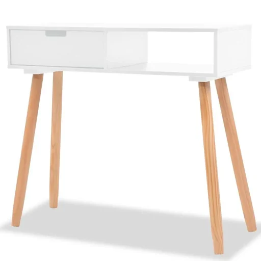 "Wandtisch 80x30x72 cm Kiefer massiv weiß image"