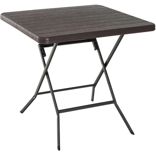 "Gartentisch Klapptisch Esstisch Holz-Optik Kunststoff Braun image"