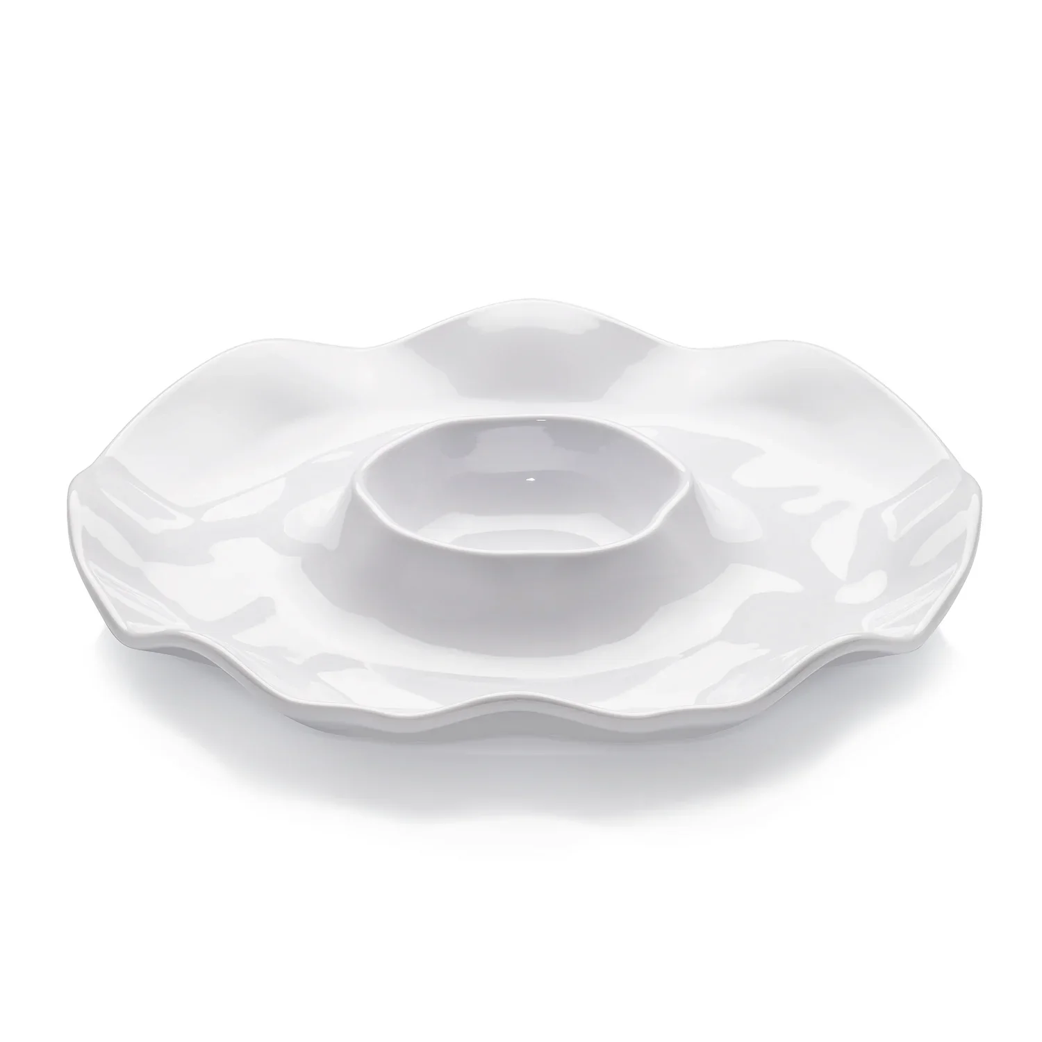 "Ruffle Round Chip & Dip Platte 4er Set, 40,6 cm image"