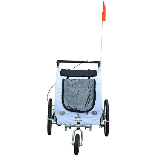 "Hundeanhänger Fahrradanhänger Jogger weiß-schwarz image"