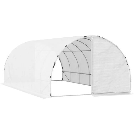 "Foliengewächshaus begehbares Gewächshaus 570 x 292 x 195 cm Gartentunnel Folientunnel Tunnelgewächshaus Treibhaus Garten image"