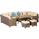 6-teilige PE-Rattan-Sofagarnitur inkl. Kissen