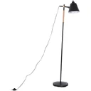 Stehlampe verstellbar Standleuchte Stehleuchte 40W Metall + Holz schwarz 54 x 30 x 155 cm