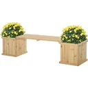 Gartenbank mit 2 Pflanzkasten Holz Sitzbank mit Blumenkasten Garten Holzbank Parkbank Natur 176 x 38 x 40 cm
