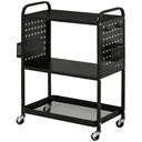 Servierwagen mit 3 Etagen, Stahl, schwarz, 70 x 33,4 x 80,5 cm