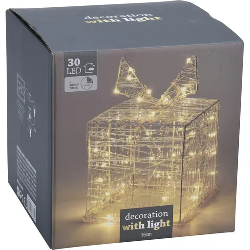 "Weihnachtsbeleuchtung Geschenkbox 30 LED 15cm hoch image"