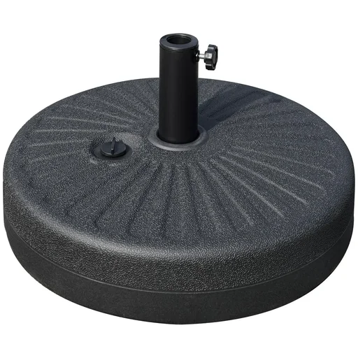 "Sonnenschirmfuß 22 kg für Sonnenschirmstangen 38/48 mm Zement Schwarz Ø51 x 12H cm image"