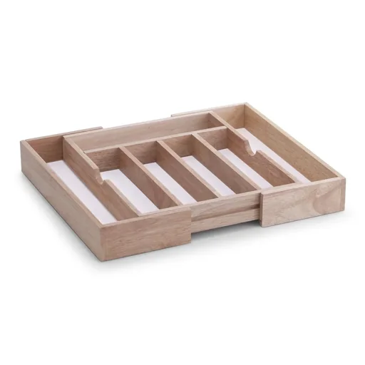 "Besteckkasten, ausziehbar, Gummibaum/Melamin image"