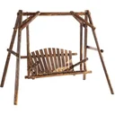 Hollywoodschaukel Massivholz, 187 x 137 x 170 cm, Braun