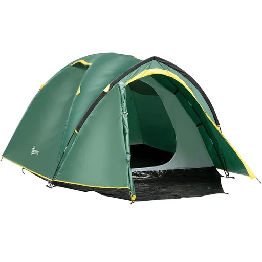 "Campingzelt für 3-4 Personen grün/gelb image"