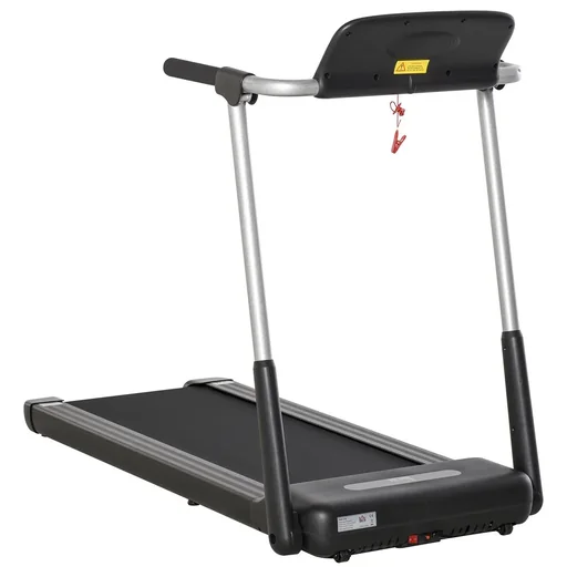 "Elektrisches Laufband mit LED-Display Faltbares Fitnessgerät 1-12 Km/h Stahl Schwarz 138 x 67 x 111 cm image"