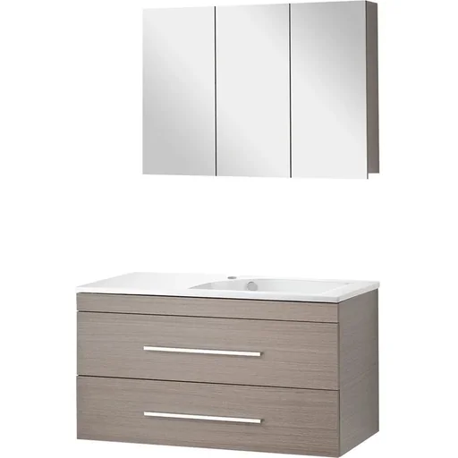 "Badezimmermöbel Style 100cm links - Gris Eiche image"