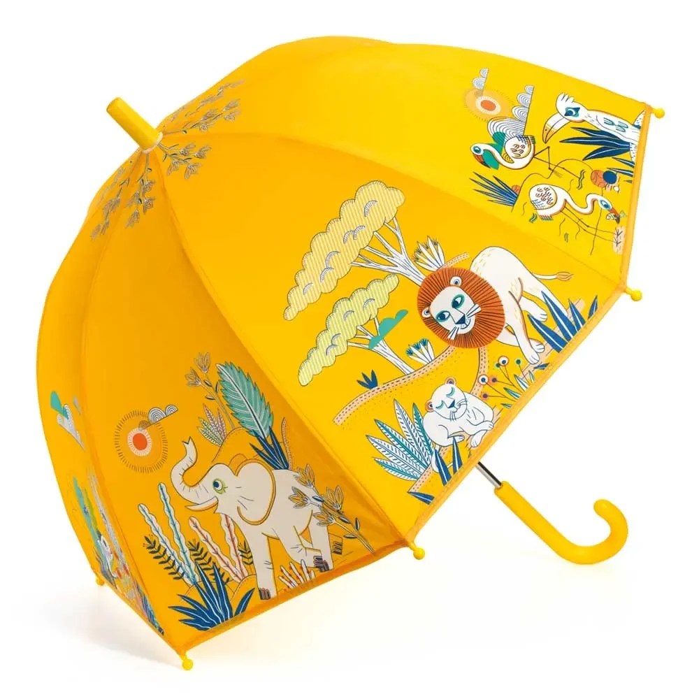 "Djeco Kinder Regenschirm Savanne gelb image"