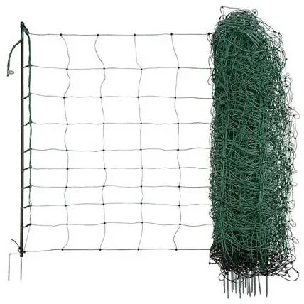 "Ovi Netting Grün 108Cm - 50 Meter Doppelpfosten, Schwarzer Pfosten image"
