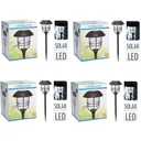 4x Progarden Solar-Gartenleuchte 170 x 58,5 cm alu mit Glas