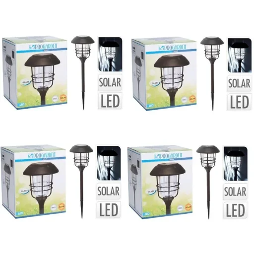 "4x Progarden Solar-Gartenleuchte 170 x 58,5 cm alu mit Glas image"