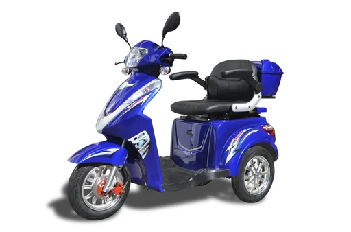 "Elektro Dreirad blau - herausnehmbarer Li-Io Akku 20 Ah - 25 km/h - Seniorenmobil image"