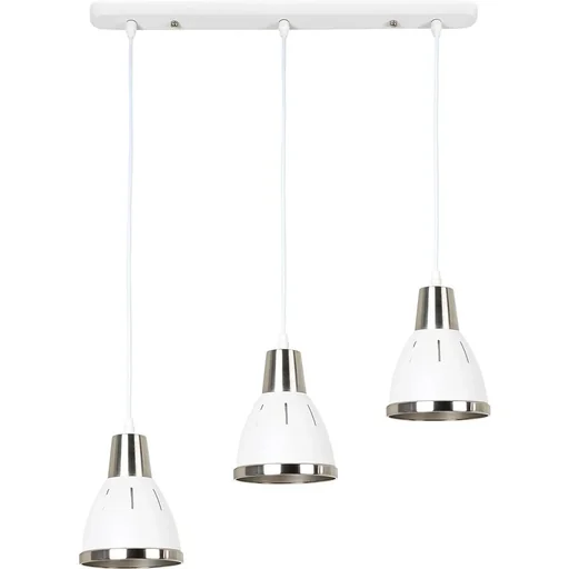 "3er Hängeleuchte Deckenstrahler Industrie Vintage E27 40W Küche Bar Metall weiß ?13 x H16 cm (ohne Birne) image"