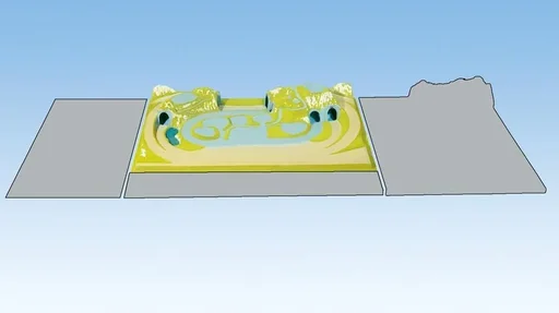 "Fertiggelände Rosenheim - 160 x 100 cm, ca. 23,5 cm hoch, Spur H0, TT, koloriert und begrast, auf Holzrahmen image"