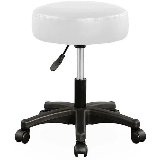 "Hocker / Bürohocker / Werkbank - drehbar und verstellbar - Weiß image"