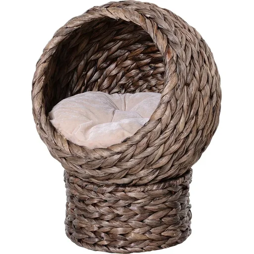 "Katzenkorb mit Kissen braun image"