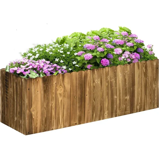 "Hochbeet Pflanzkasten Kräuterbeet Pflanzbeet Gemüse Blumenbeet Blumenkasten Tannenholz 120 x 40 x 40 cm image"