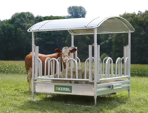 "Viereckraufe mit Palisadenfressgitter, für Rinder und Pferde image"
