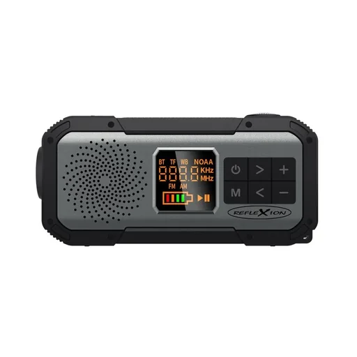 "Notfall Outdoor Solarkurbelradio mit SOS Taschenlampe, UKW, Bluetooth, Akku image"