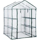 Gewächshaus Treibhaus mit Ablagen Stahl 143x143x195cm